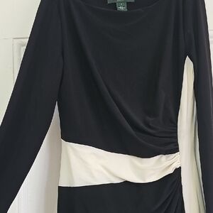 Ralph Lauren Black and White Long Sleeve Dress